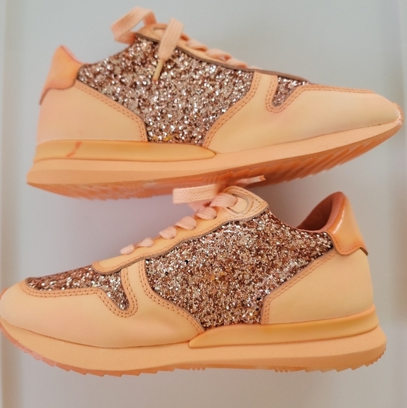 NWOT Vintage Havana Ladies Splendid Glitter Lace Up Leather Sneakers - Picture 3 of 11